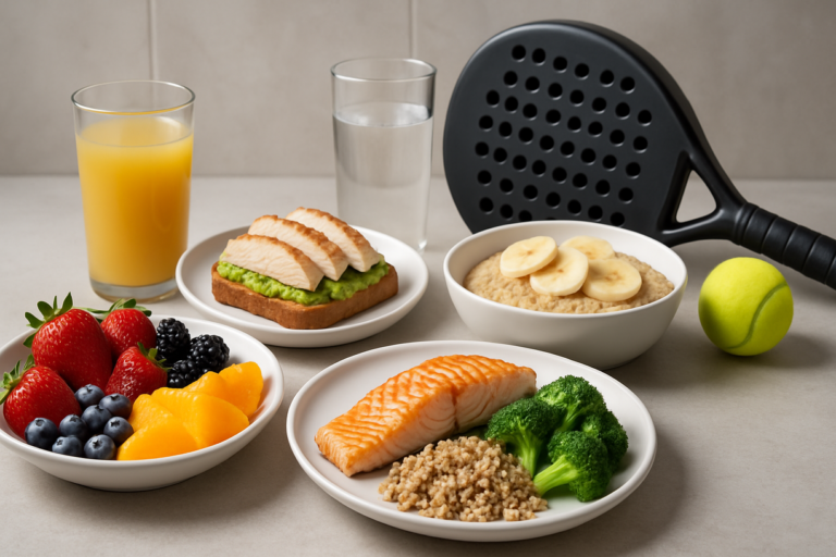 Descubra o cardápio ideal de 24 horas para otimizar sua energia e melhorar sua performance no padel, com alimentos que não pesam no estômago.